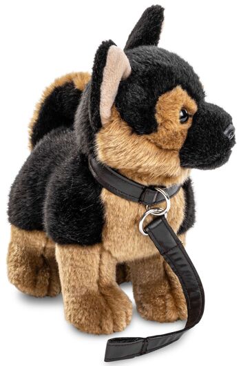 Chiot berger allemand, debout (avec laisse) - 26 cm (hauteur) - Mots clés : chien, animal de compagnie, peluche, peluche, peluche, peluche 2