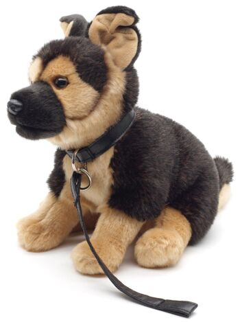 Berger allemand, assis (avec laisse) - 24 cm (hauteur) - Mots clés : chien, animal de compagnie, peluche, peluche, peluche, peluche 1