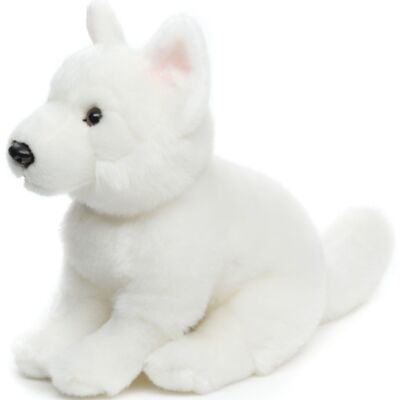Cucciolo di cane pastore svizzero bianco - senza guinzaglio - 26 cm (altezza) - Parole chiave: cane, animale domestico, peluche, peluche, animale di peluche, peluche