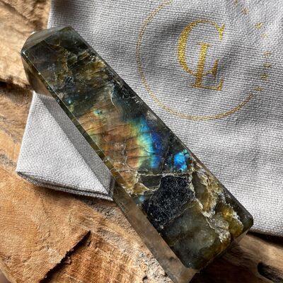 Tour labradorite en sachet - 100-120mm