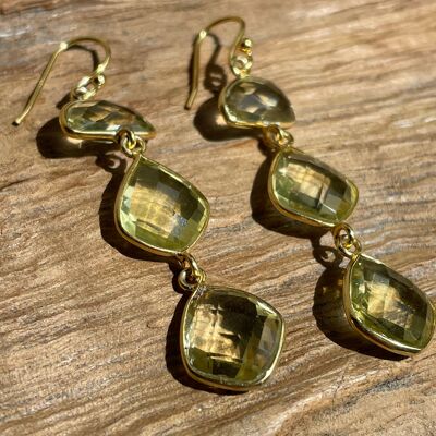 Sherazade - Earrings with yellow topaz - sterling silver 925 - gold plated