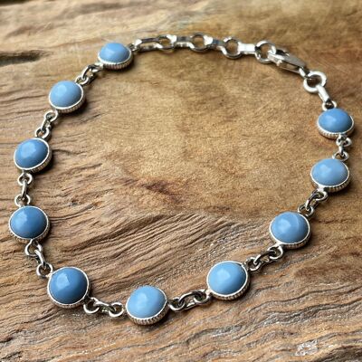Ayita - Bracelet with blue owyhee opal - sterling silver 925