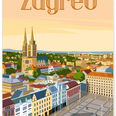 Cartel de la ciudad de Zagreb