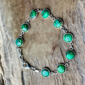 Wahya - Bracelet en cuivre vert et turquoise - argent sterling 925 4