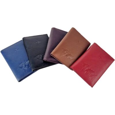 Leather passport holder with card slots, embossed leather passport cover. Leather passport cover several colors, ARGOS