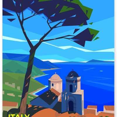 Póster Italia - Costa de Amalfi