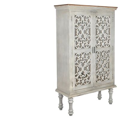 MIRROR HANDLE CABINET 103X43X180 CARVED GRAY MB208587