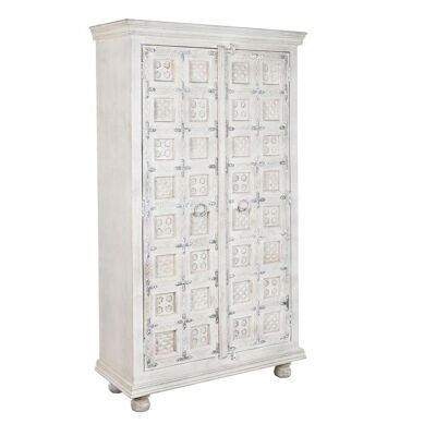 Armoire en manguier 100x40x180 blanc vieilli MB200961