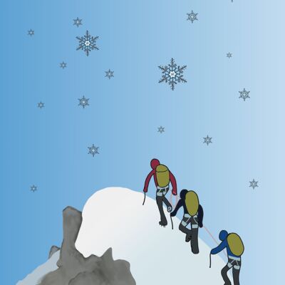 Affiche illustration alpinistes