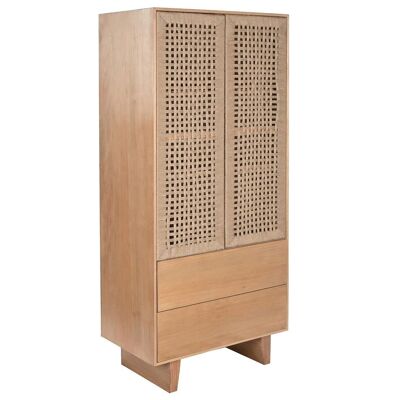 Armoire en pin et jute 75x45x170 naturel MB208702