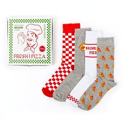Set de regalo de calcetines de pizza unisex