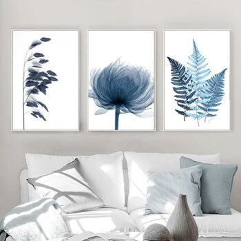 Affiches fleurs bleues - Poster pour décoration d'intérieur 2