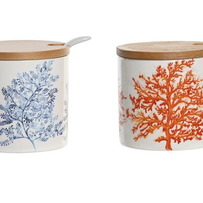 DOLOMITE SUGAR BOWL 7.5X7.5X7.5 175ML CORAL 2 ASSORTMENTS. PC204177