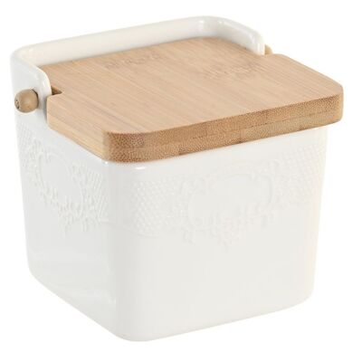 BAMBOO ZUCCHERIERA PORCELLANA 12X12X11,5 BIANCO PC202308