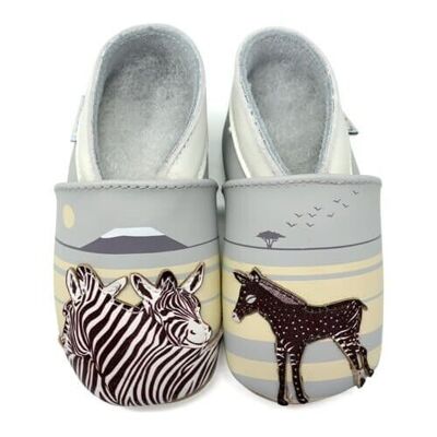 Baby slippers - Zebras 0-6 months