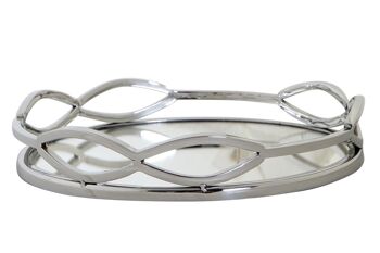 PLATEAU EN ACIER VERRE 28X28X5 ARGENT CHROME BD182429 3