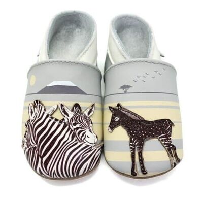 Baby slippers - Zebras 6-12 months