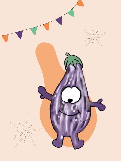 Affiche illustration aubergine
