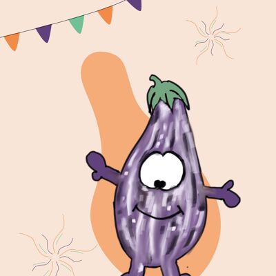 Eggplant illustration poster