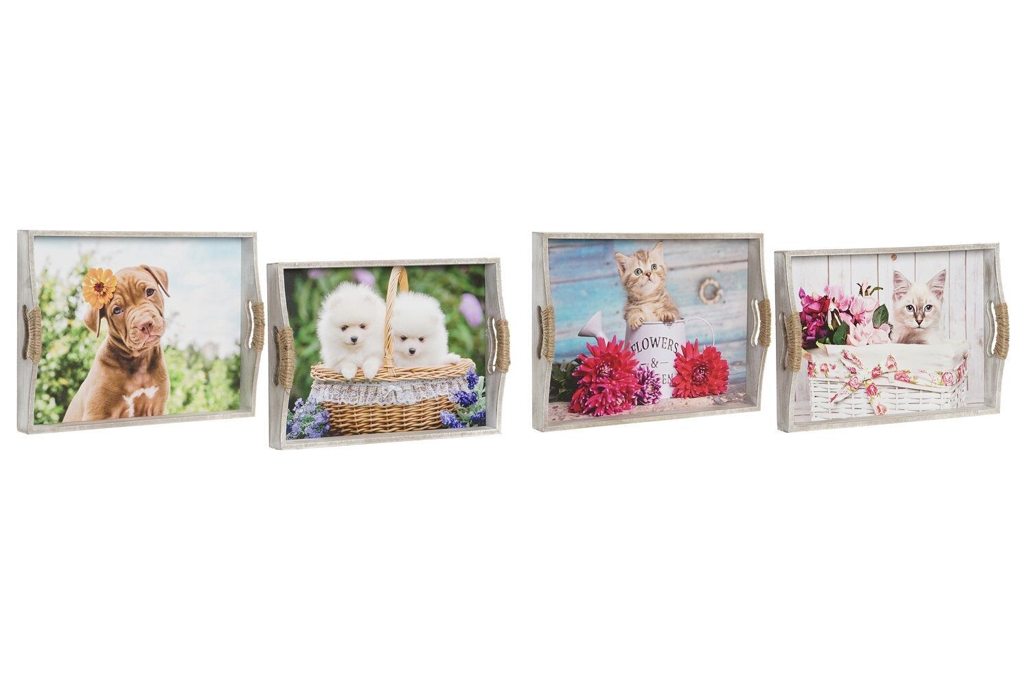 VASSOIO SET 2 MDF 40X30X6 GATTINI 2 ASSORTITI. BD201533