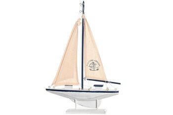 BATEAU BOIS COTON 24,5X4,5X41 BLANC LM203832 1