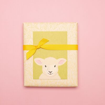 Tarjeta de Pascua sencilla: postal de cordero para deseos de Pascua, idea de regalo para Pascua, tarjeta de Pascua feliz cordero, tarjeta verde primavera, tarjeta de Pascua niño