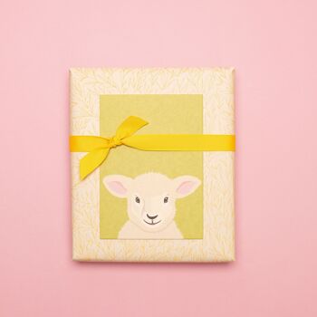 Carte de Pâques simple : carte postale d'agneau pour les vœux de Pâques, idée cadeau pour Pâques, carte d'agneau Joyeuses Pâques, carte verte printemps, carte de Pâques enfant 1