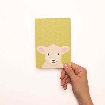 Carte de Pâques simple : carte postale d'agneau pour les vœux de Pâques, idée cadeau pour Pâques, carte d'agneau Joyeuses Pâques, carte verte printemps, carte de Pâques enfant 4