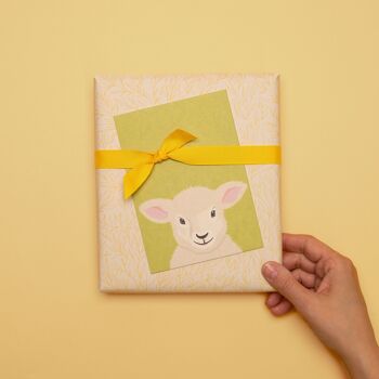 Carte de Pâques simple : carte postale d'agneau pour les vœux de Pâques, idée cadeau pour Pâques, carte d'agneau Joyeuses Pâques, carte verte printemps, carte de Pâques enfant 5