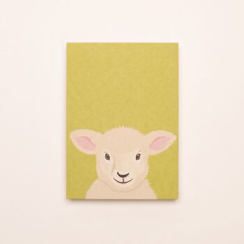 Carte de Pâques simple : carte postale d'agneau pour les vœux de Pâques, idée cadeau pour Pâques, carte d'agneau Joyeuses Pâques, carte verte printemps, carte de Pâques enfant 6