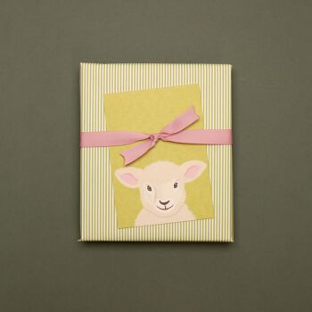 Carte de Pâques simple : carte postale d'agneau pour les vœux de Pâques, idée cadeau pour Pâques, carte d'agneau Joyeuses Pâques, carte verte printemps, carte de Pâques enfant 7