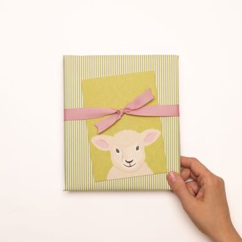 Carte de Pâques simple : carte postale d'agneau pour les vœux de Pâques, idée cadeau pour Pâques, carte d'agneau Joyeuses Pâques, carte verte printemps, carte de Pâques enfant 8