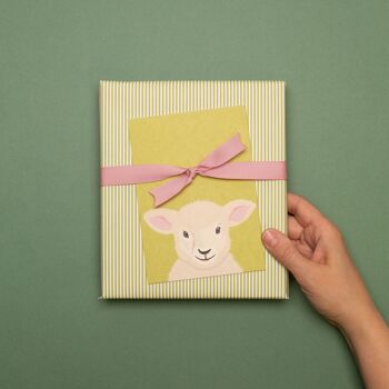 Carte de Pâques simple : carte postale d'agneau pour les vœux de Pâques, idée cadeau pour Pâques, carte d'agneau Joyeuses Pâques, carte verte printemps, carte de Pâques enfant 9