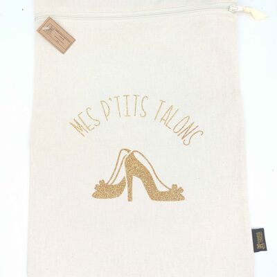 Shoe bag "My little heels" ecru