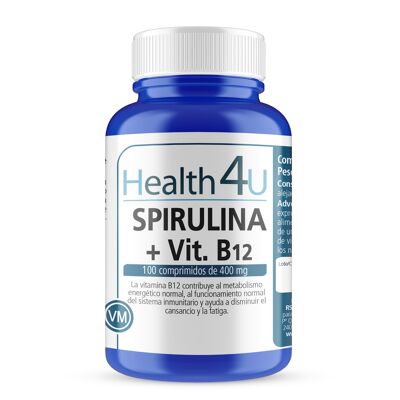 H4U Spirulina+ Vitamina B12 100 comprimidos de 400 mg