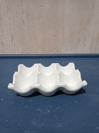 Support 6 oeufs en béton blanc - décoration Pâques - rangement cuisine 1