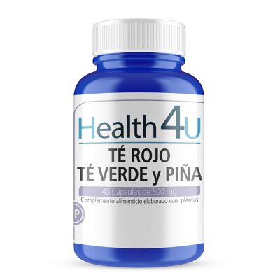 H4U Thé Rouge, Thé Vert et Ananas 45 gélules de 500 mg