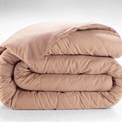 Bettbezug 240 x 220 cm + 40 cm, 100 % gewaschener Baumwollsatin, 105 Fäden – Nude Pink