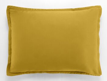 TAIE D'OREILLER 50X70CM AVEC VOLANT 100% SATIN DE COTON LAVE 105 FILS - BRONZE