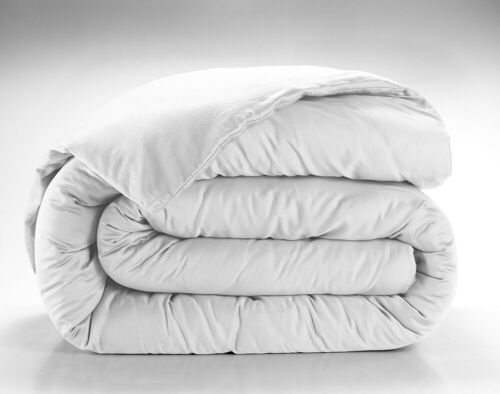 HOUSSE DE COUETTE 240x220CM +40 100% SATIN DE COTON LAVE 105 FILS - BLANC OPTIQUE