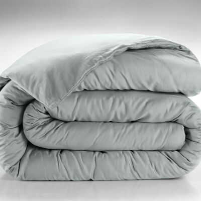 Bettbezug 240 x 220 cm + 40 cm, 100 % gewaschener Baumwollsatin, 105 Fäden – Seladongrün