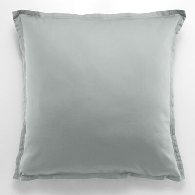 TAIE D'OREILLER 65X65CM AVEC VOLANT 100% SATIN DE COTON LAVE 105 FILS - VERT CELADON