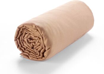 DRAP HOUSSE 140X190CM BONNET: 30CM 100% SATIN DE COTON LAVE 105 FILS - ROSE NUDE 2