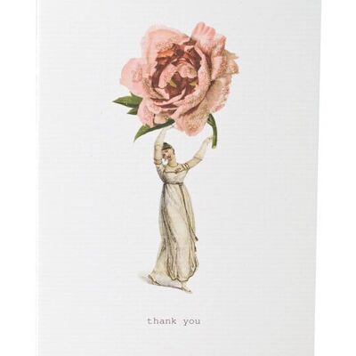 Tokyomilk Thank You (Woman And Rose) - Greeting Card