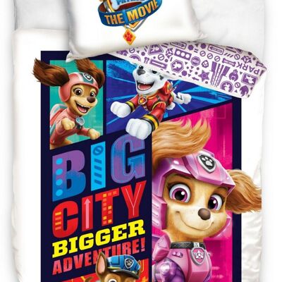 2-teiliges Bettbezug-Set, 140 x 200 cm, 100 % Baumwolle, 57 Fäden – Movie Paw Patrol