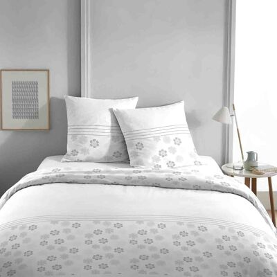 Bettbezug-Set, 3-teilig, 240 x 220 cm, 100 % Baumwolle, 57 Fäden, Queen-White