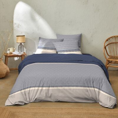 DUVET COVER SET 3PCS 240x220 Cotton 51 threads LUKA BLUE