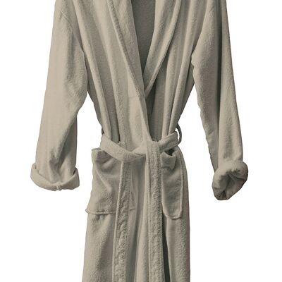 KIMONO BATHROBE 100% COTTON 340G PICOTA L/XL CEMENT