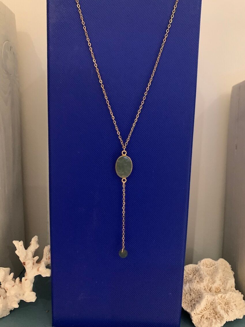 “Jolly Buoy” necklace in Gold Filled and aventurine