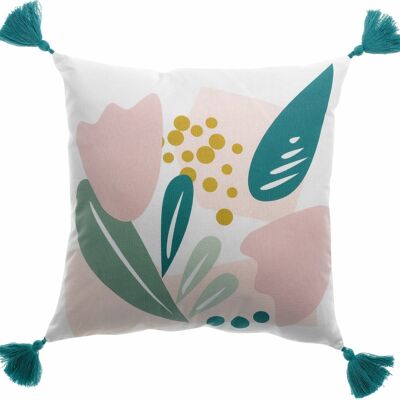 REVERSIBLE PRINTED ALMA CUSHION
 REMOVABLE COVER WITH POMPOM 40x40